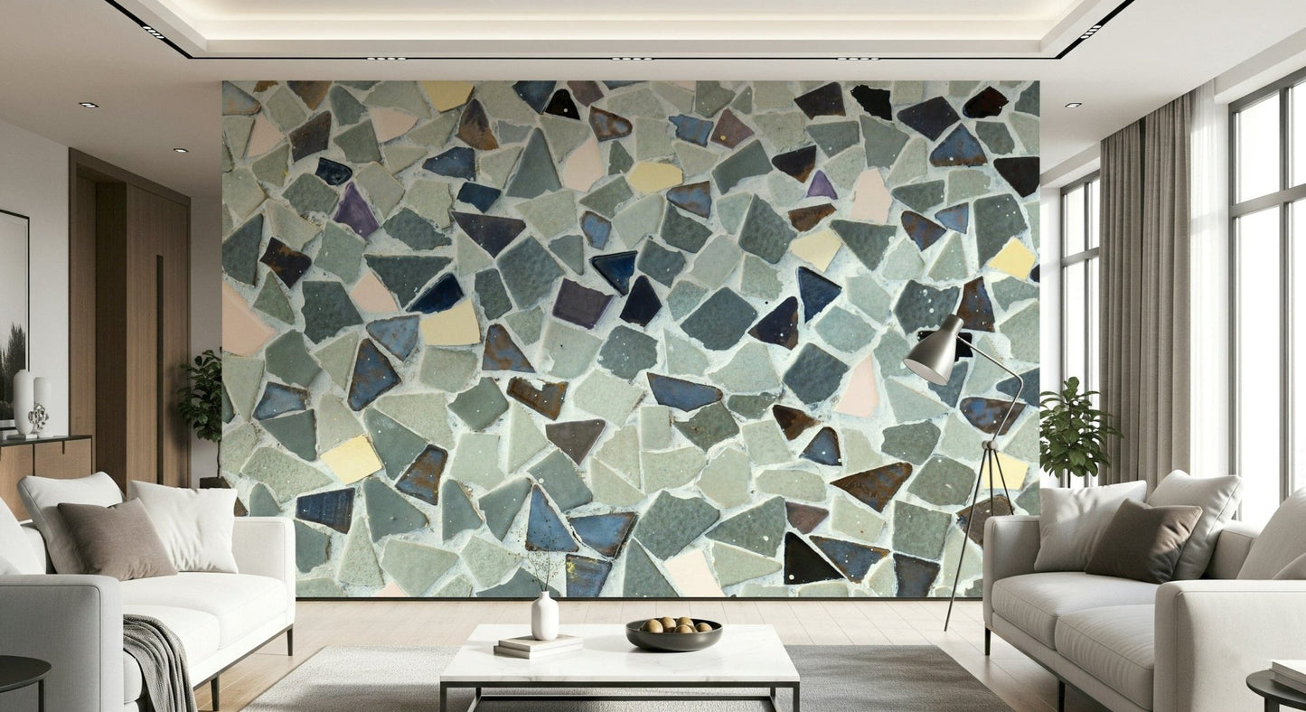 Irregular Natural Look Tile wallcovering pattern: Piecemeal.