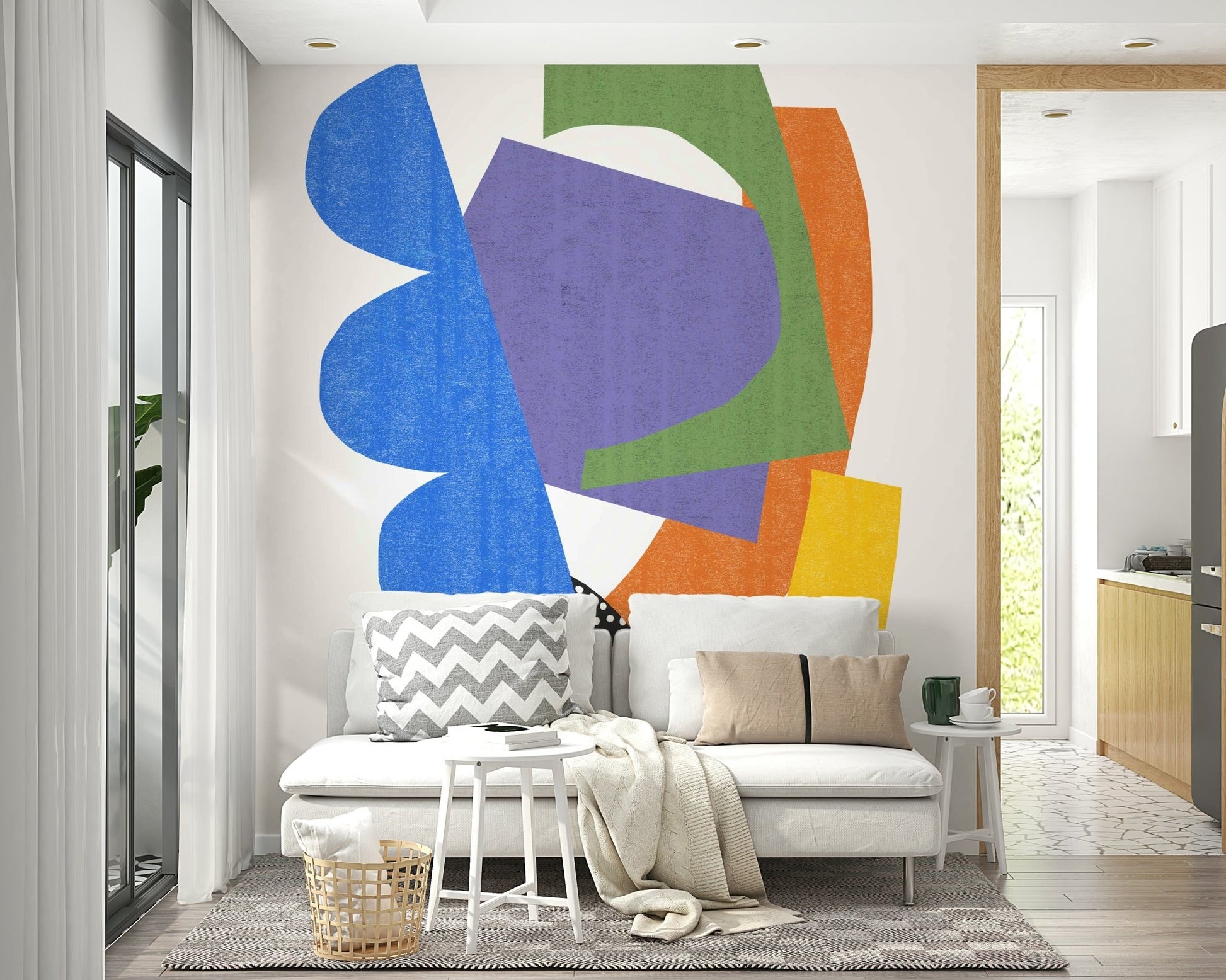 Artistic and abstract mural transforming your room with energy

