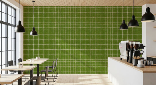 Fresh Green Check Wallpaper⁠