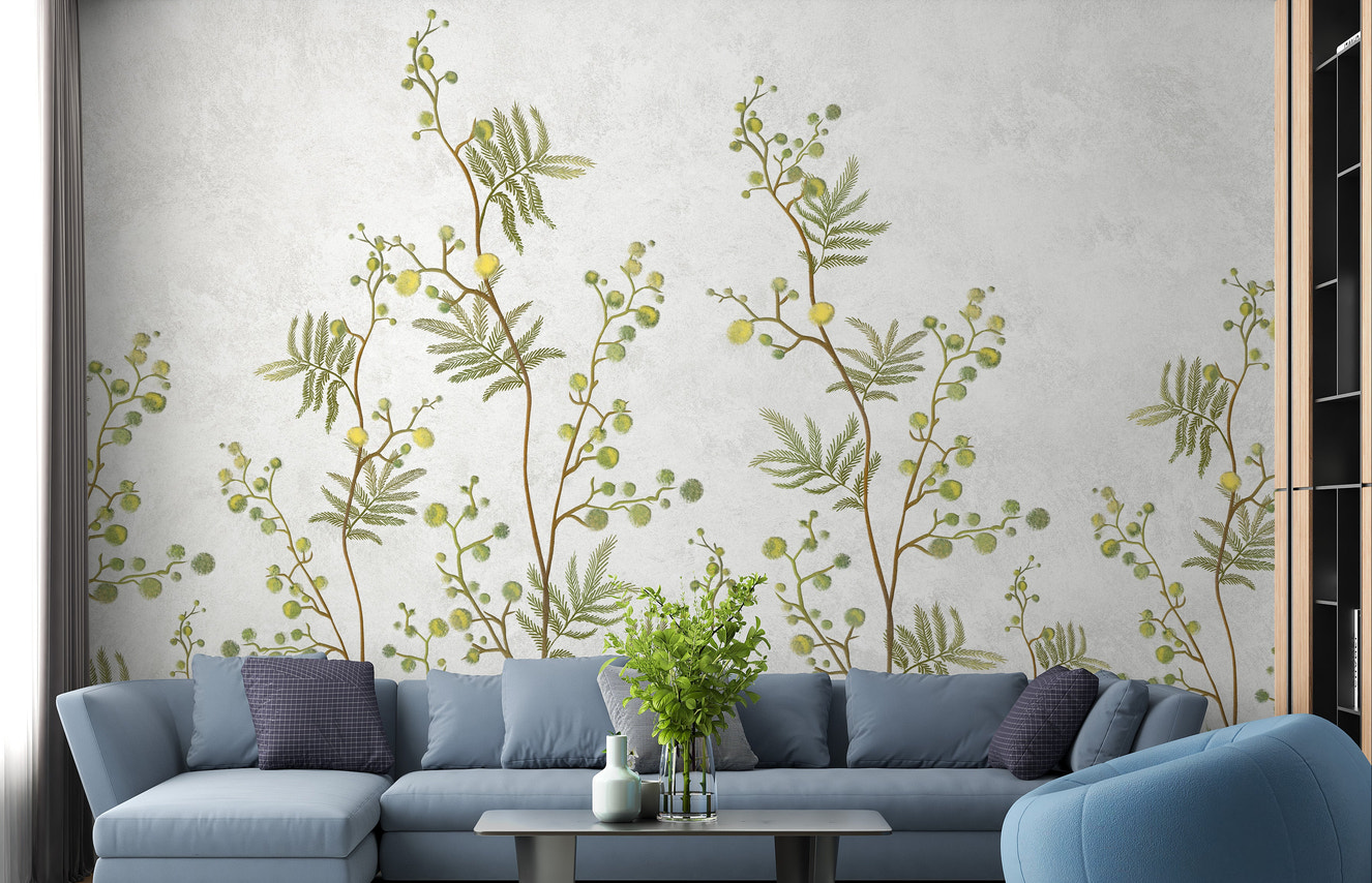 Yellow Flower Decorative Wallpaper Mural - Giffywalls