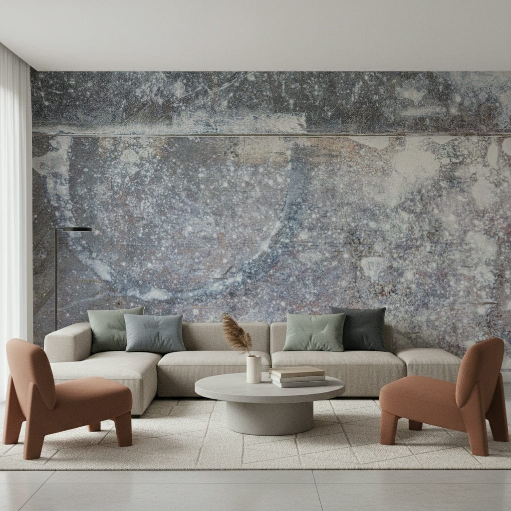 Layered gray and silver slate pattern, contemporary wall mural