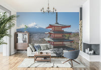 Japanese landmarks Fuji Vista wall mural for interior design.