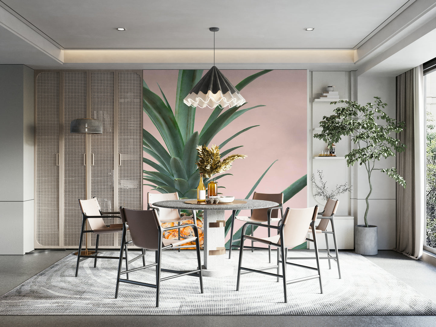 Whimsical pineapple wall art with baby design

