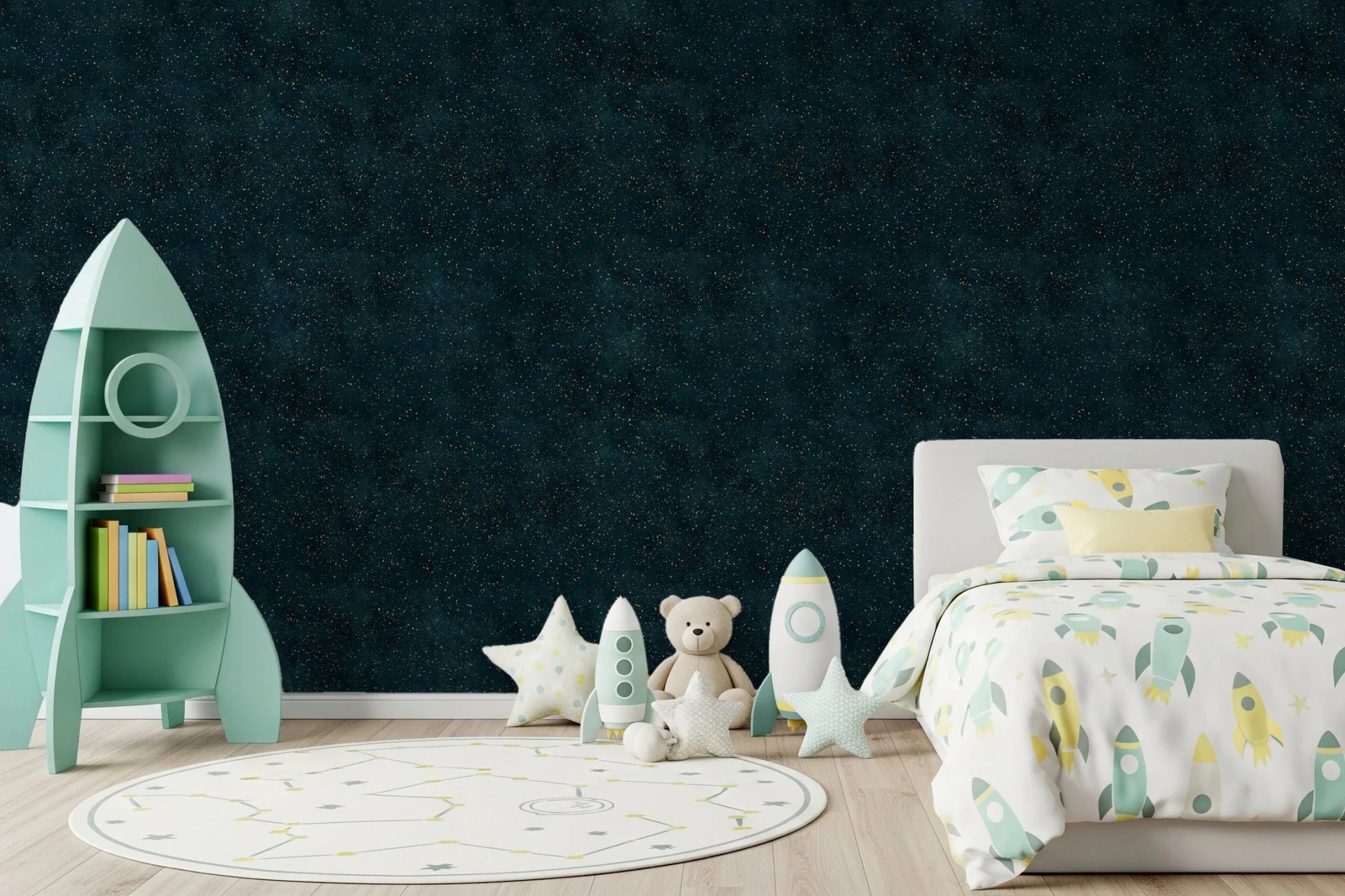 Galactic Star Field - Petrol Wallpaper⁠