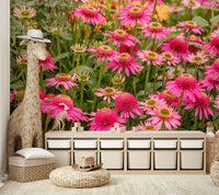 Colorful garden flower mural

