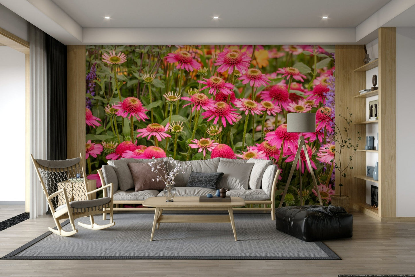 Summer coneflowers wall mural

