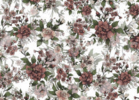 Romantic flower pattern Garden of flowers and beetles background design.