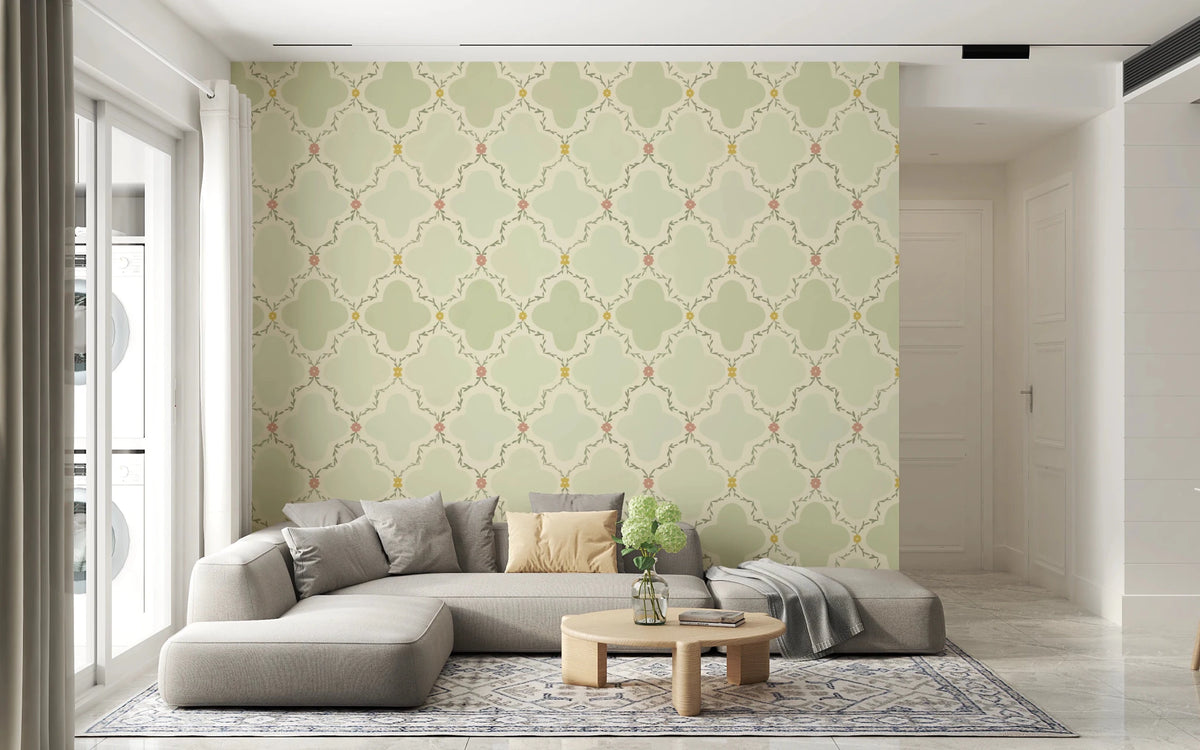 Garden Trellis Wallpaper | Premium Botanical Decor