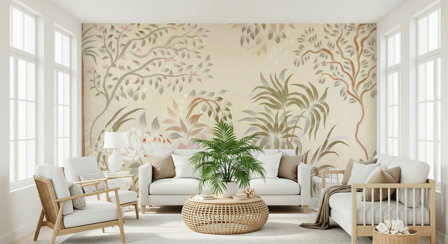 Gentle pink florals Garden Whispers poster captures romantic botanical artistry.