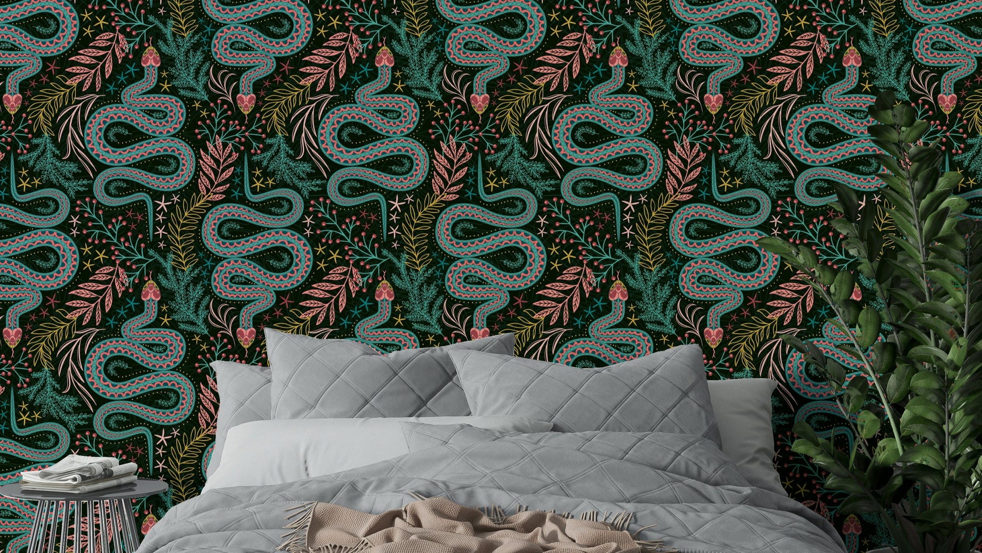 Thamnophis Sirtalis Infernalis snake pattern wallpaper

