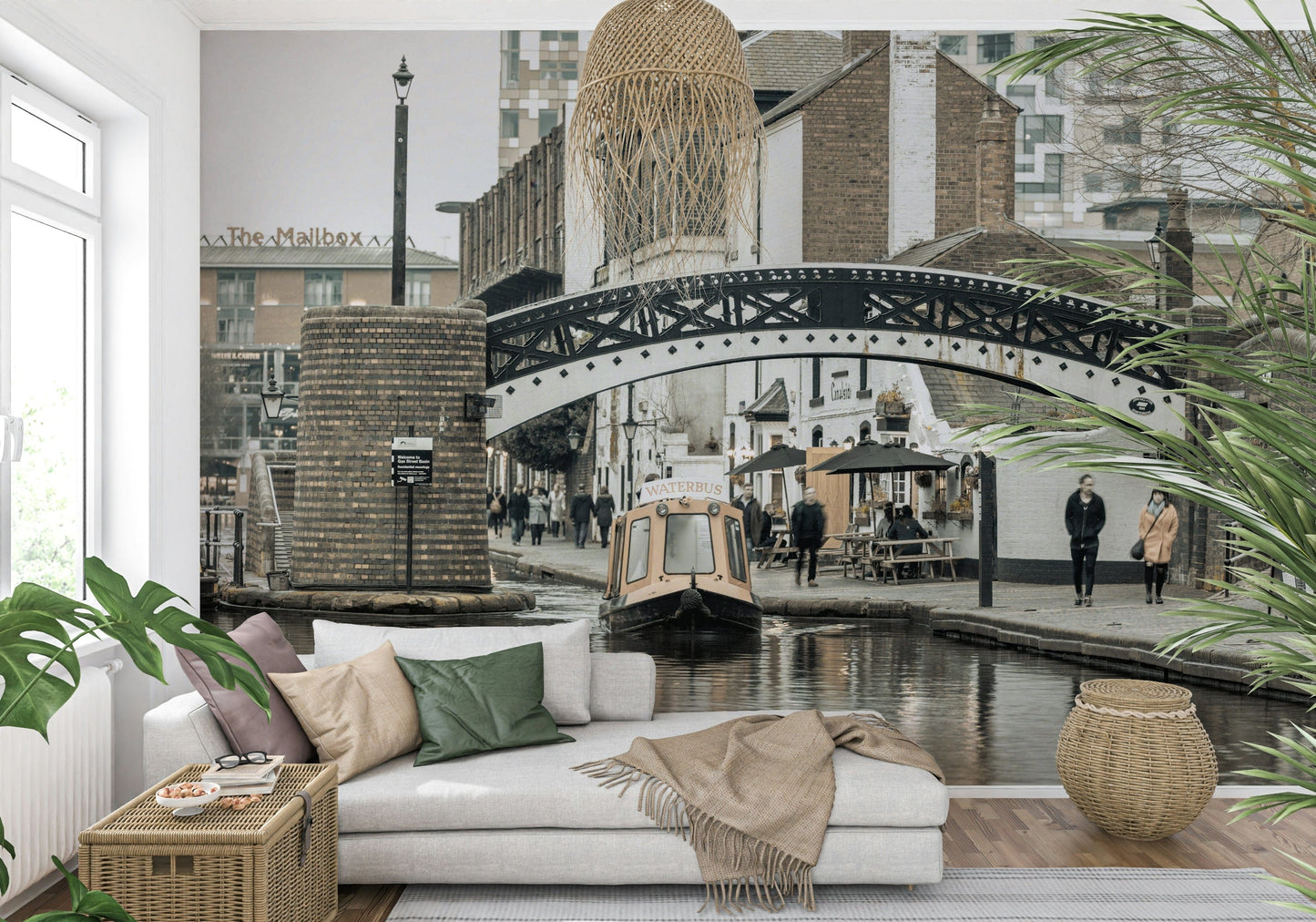 Vintage Birmingham dockland atmosphere in a custom wallpaper mural.