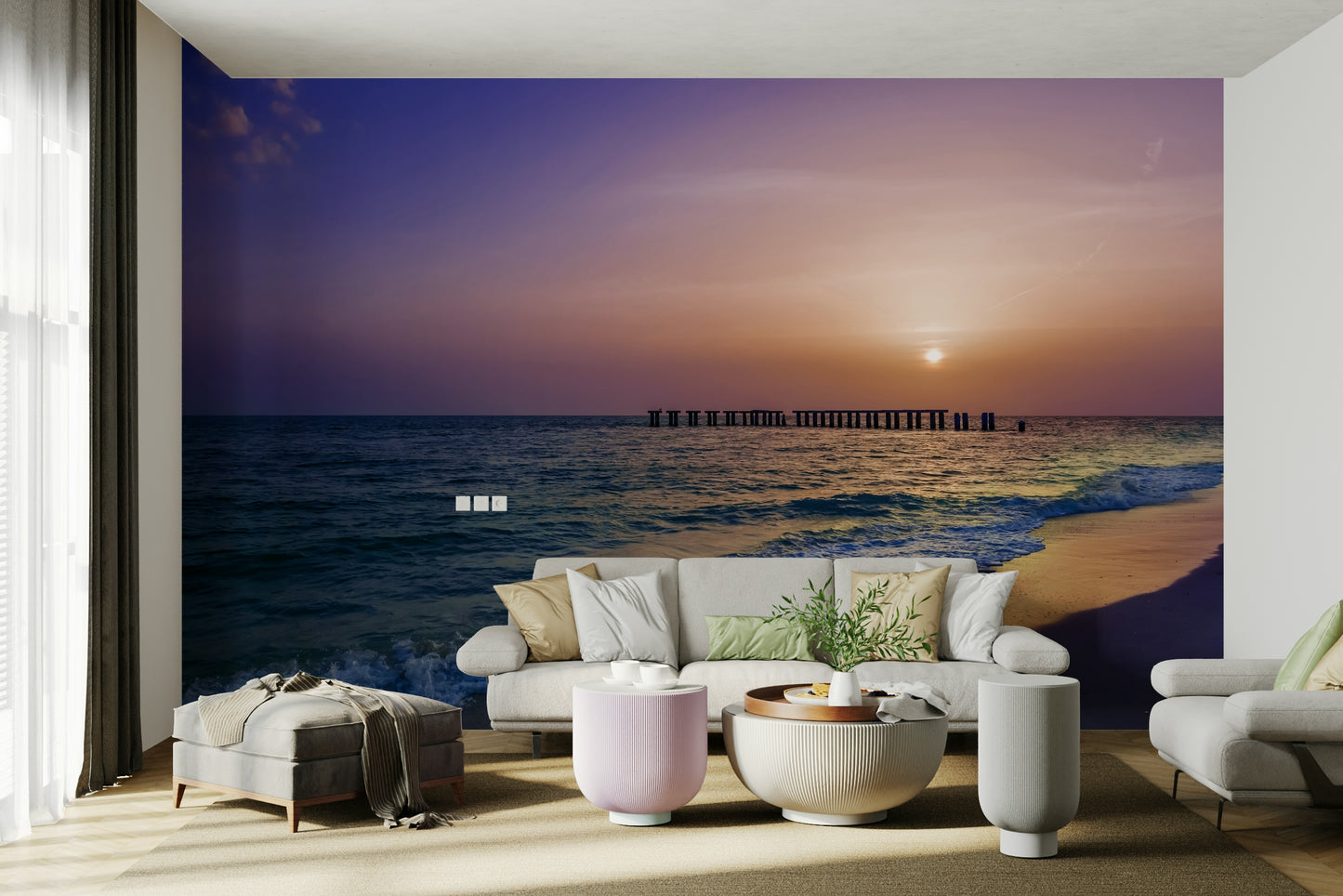 Tropical island sunset wall art for home décor

