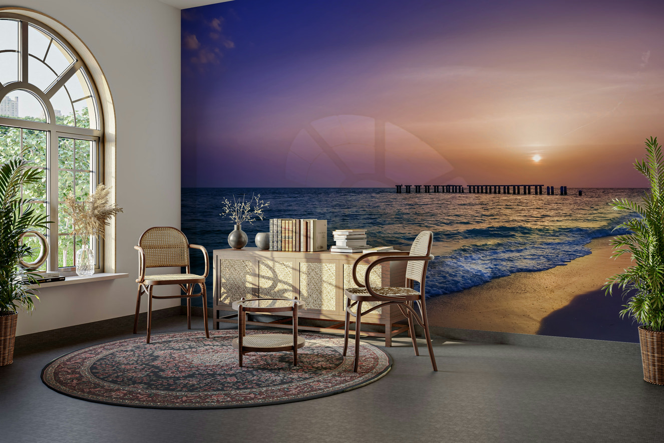 Gasparilla Island Sunset Wall Mural with ocean view

