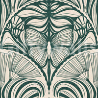 Glamorous vintage wallpaper in jewel-toned green

