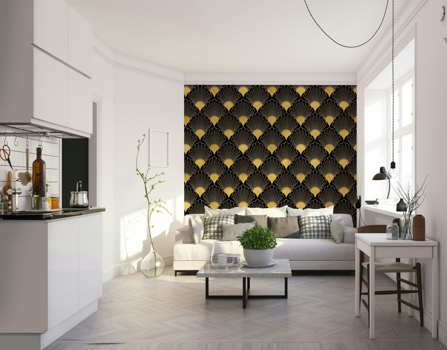 gold and black art deco design