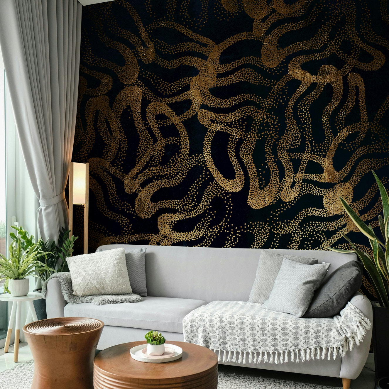 Vibrant colors in a tropical landscape scene.
