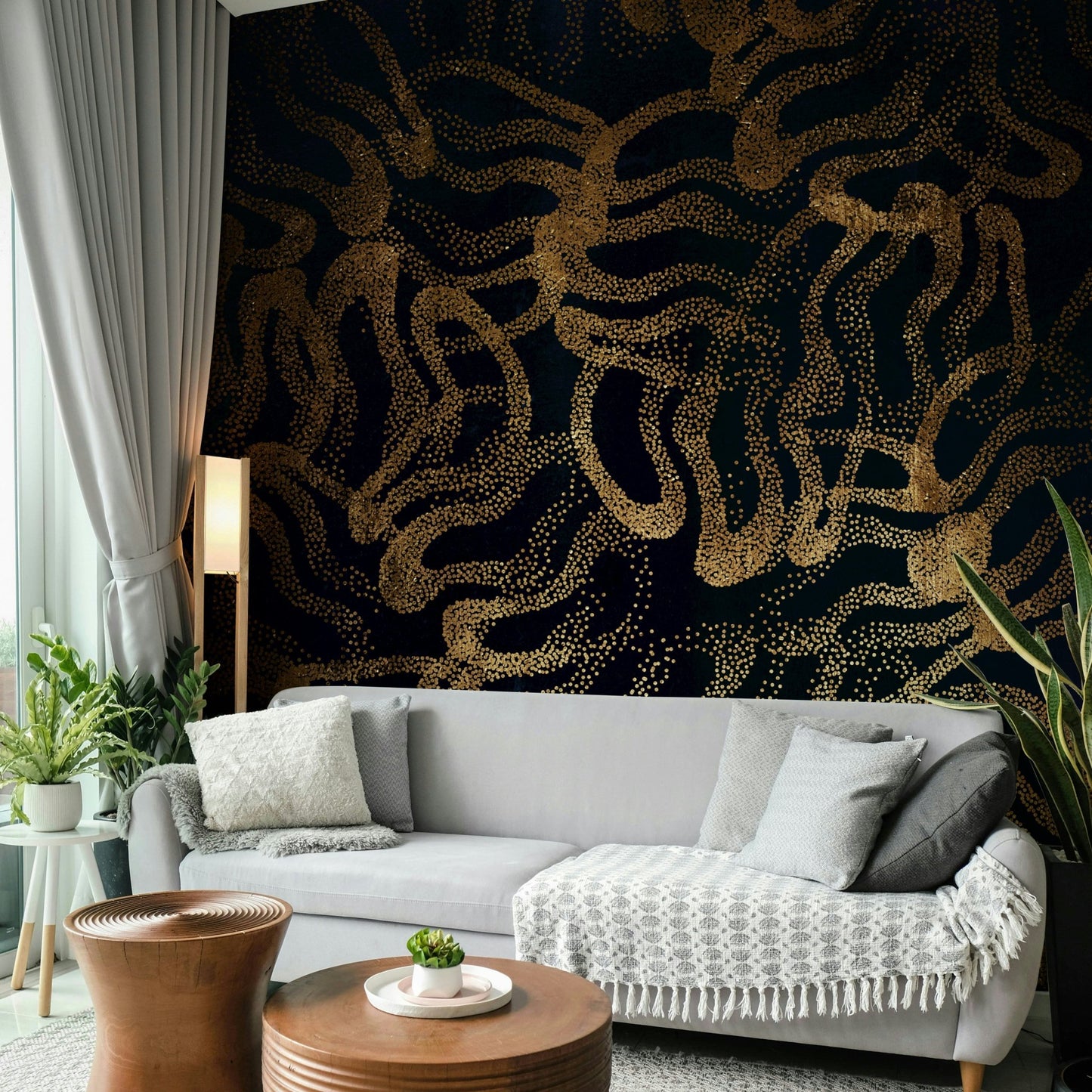 Vibrant colors in a tropical landscape scene.
