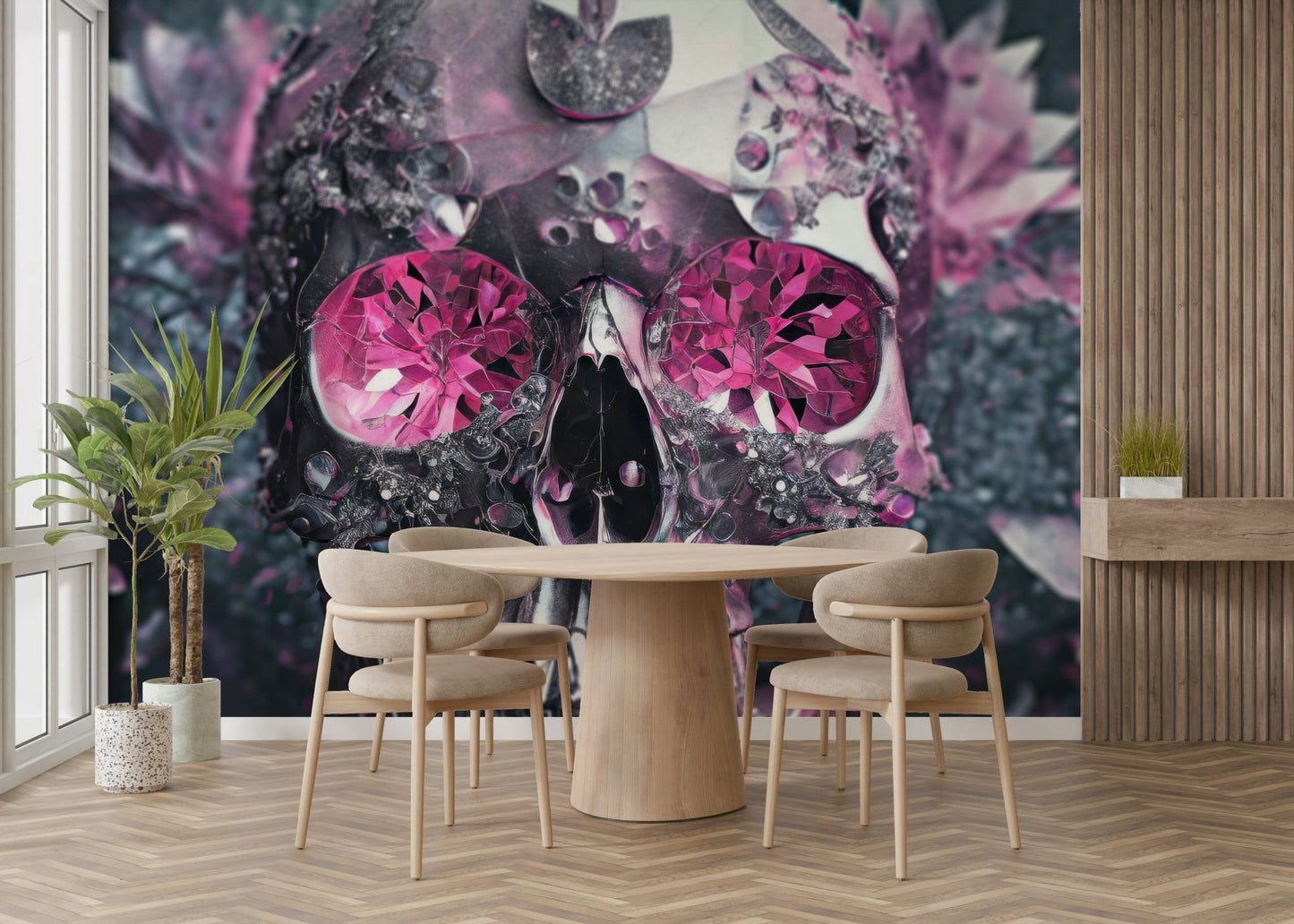 Metallic finish enhancing vibrant colors

