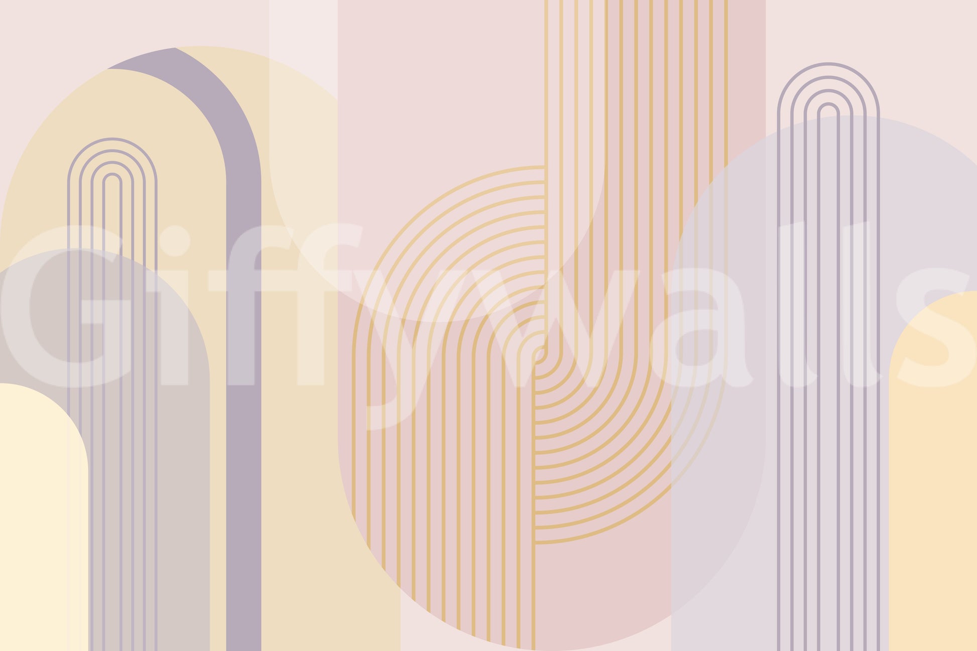 Modern gentle arches mural wallpaper for a minimalist room.

