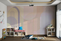 Minimalist arches mural in gentle, flowing design.

