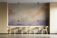 Serene apartment wall decor featuring a realistic soft sky design.