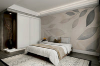 Neutral toned leaf wallpaper for walls

