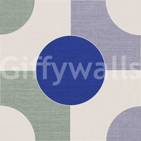 Repeating curved design wallpaper in muted tones

