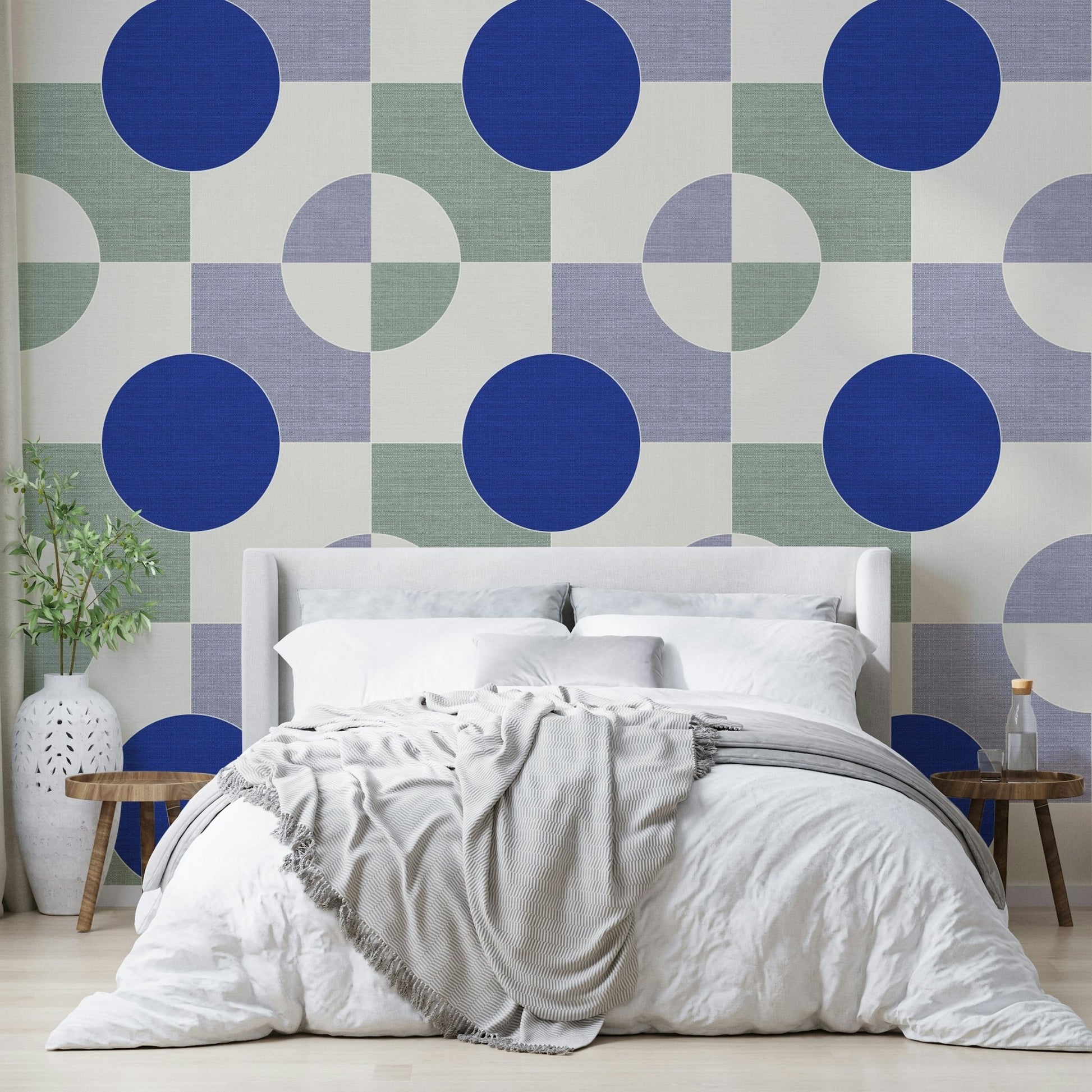 Minimalist wall mural in gentle geometric pattern

