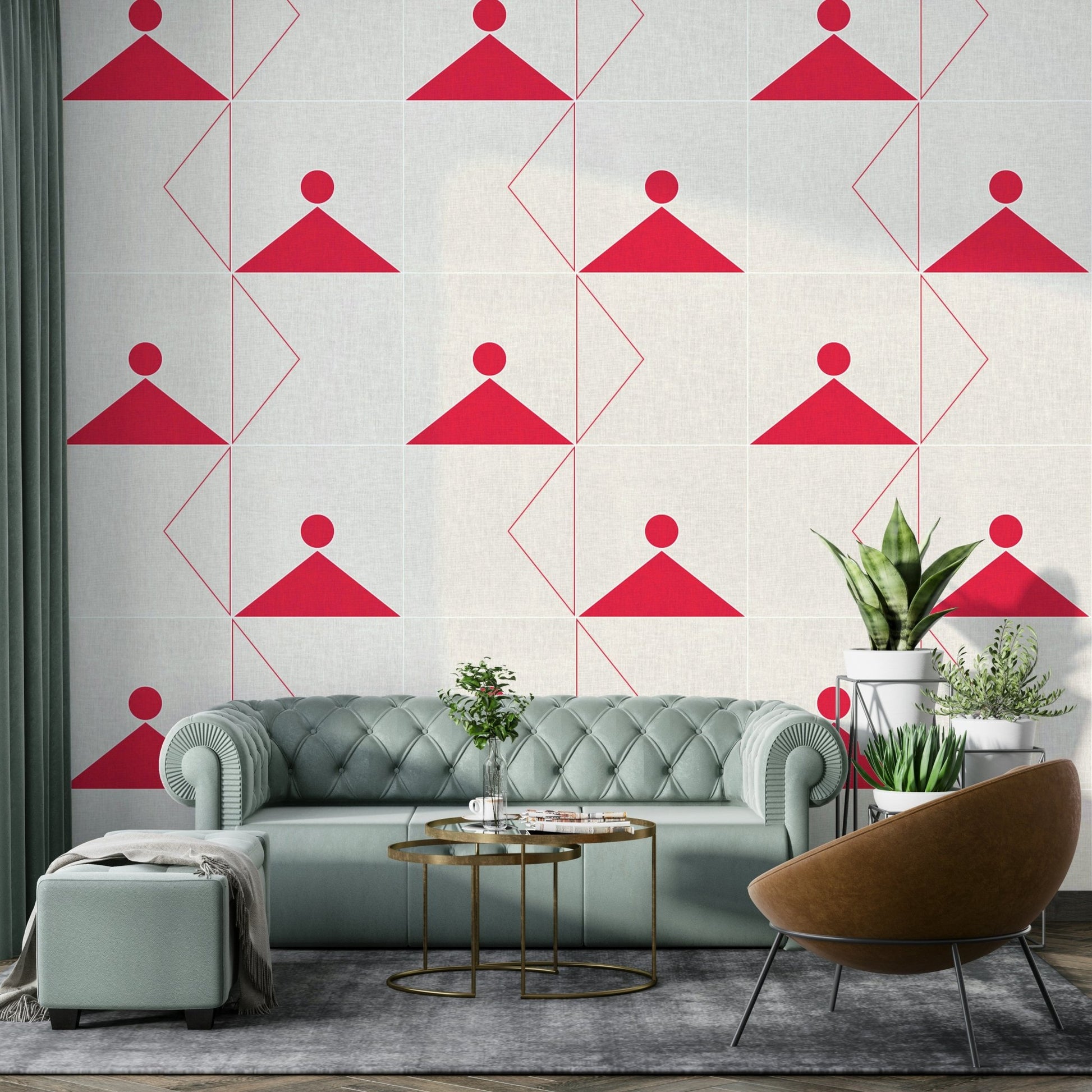 Minimalist wallpaper featuring geometric symmetry

