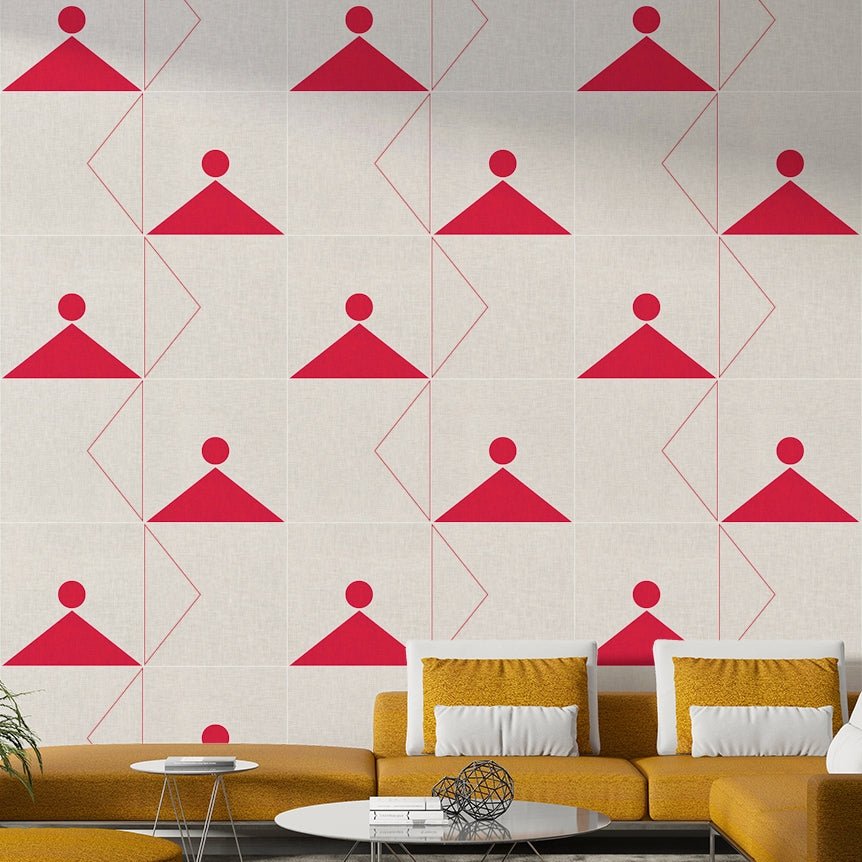 Living room with Geometric 06 accent wall

