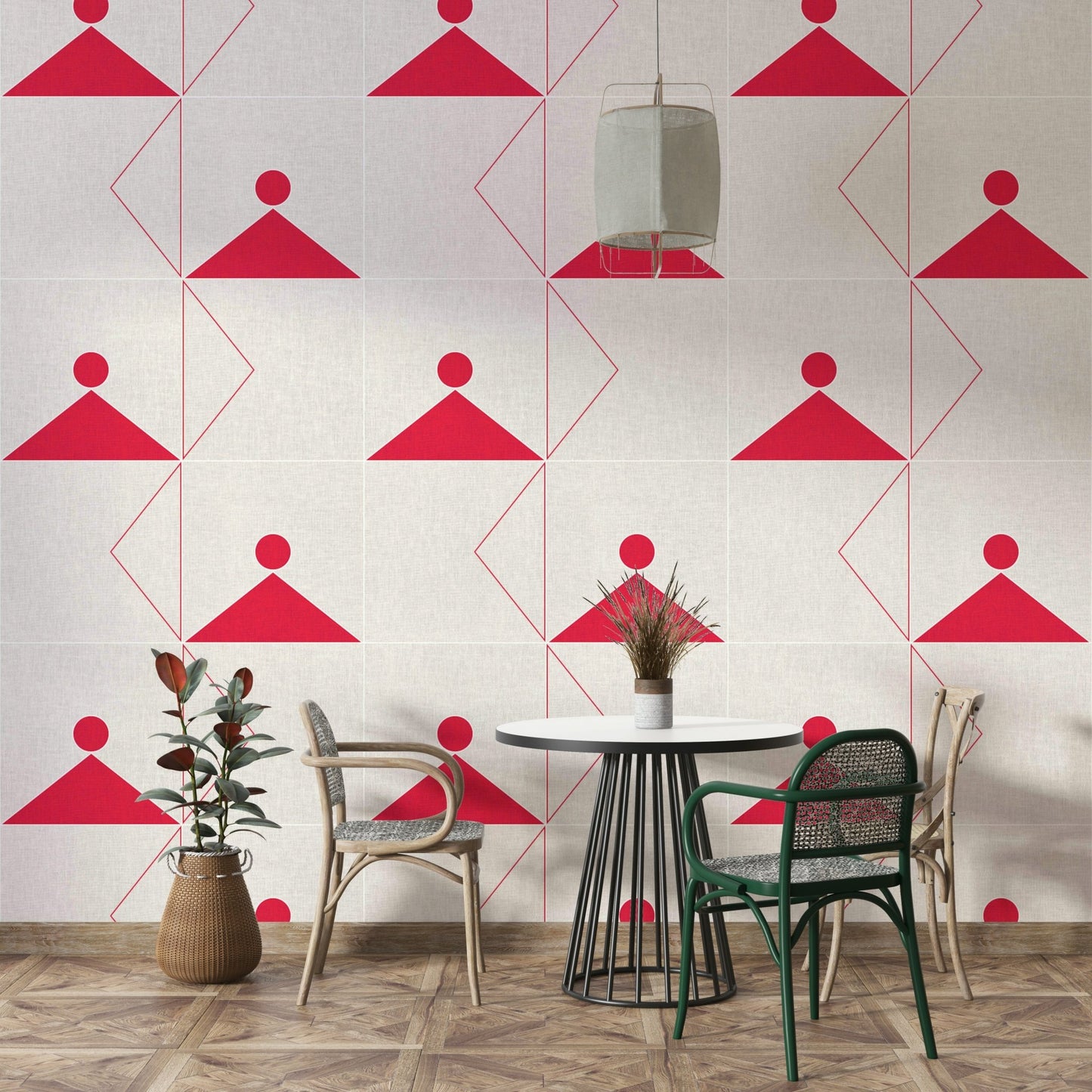 Abstract geometry wallpaper for serene interiors

