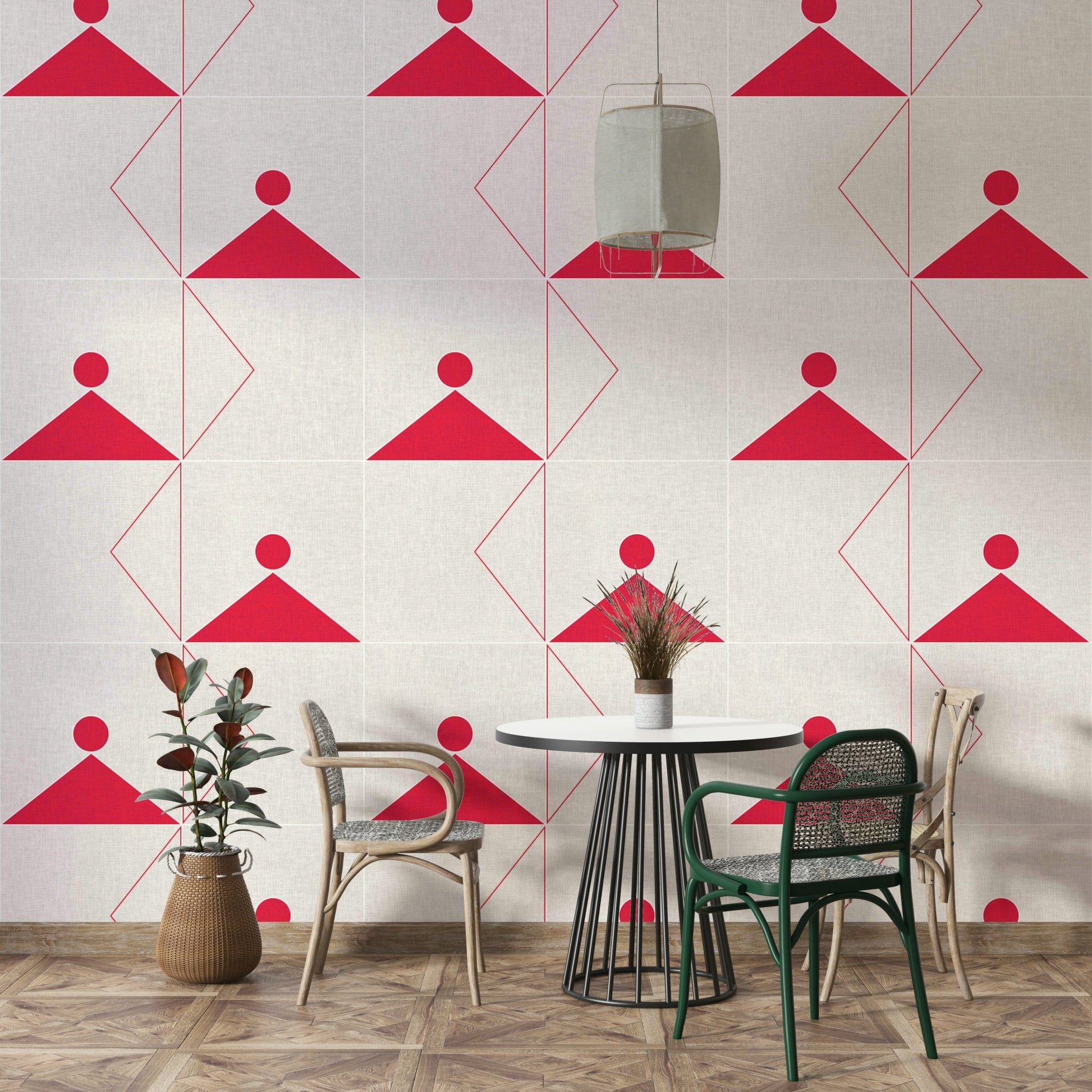 Abstract geometry wallpaper for serene interiors

