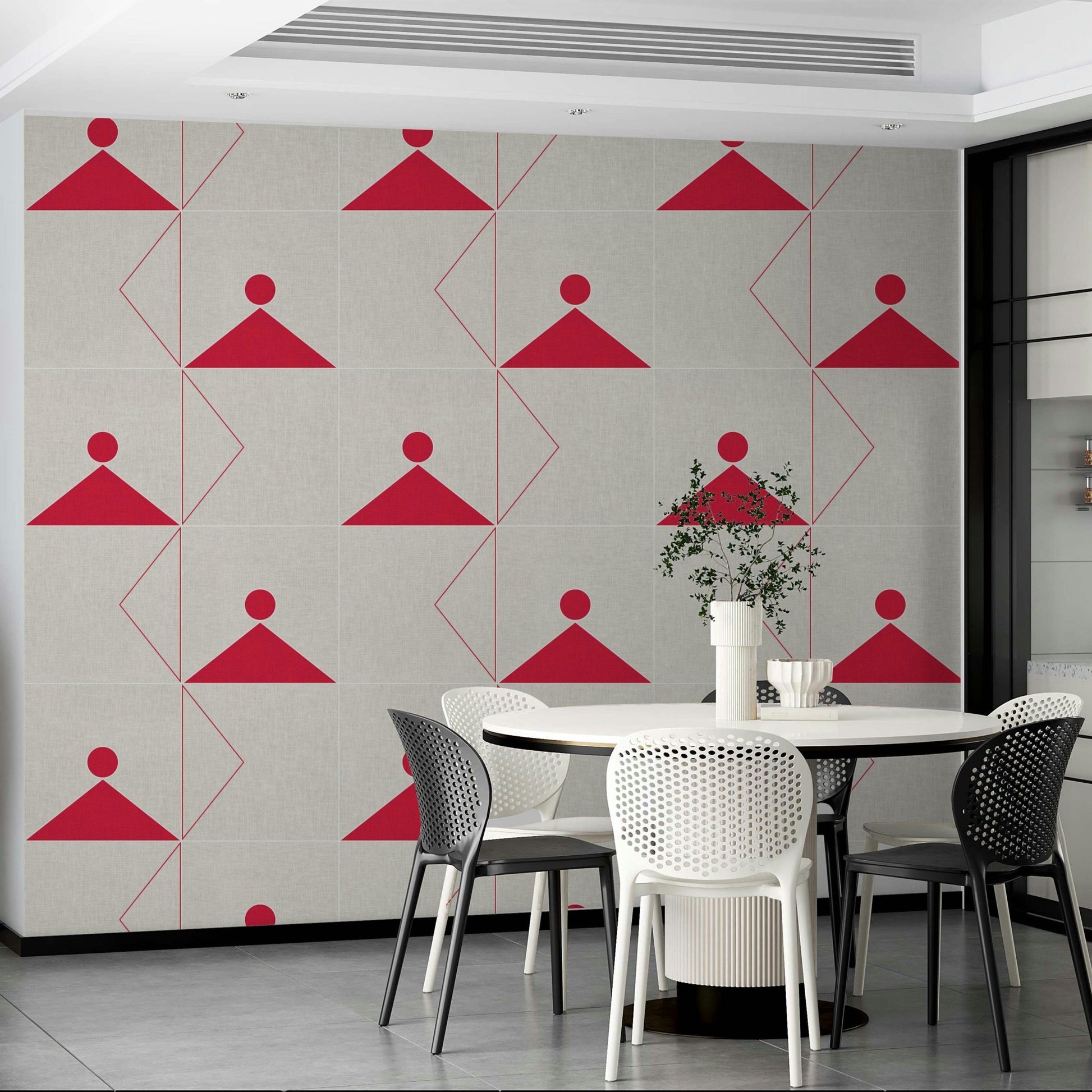 Wallpaper with architectural rhythm and texture

