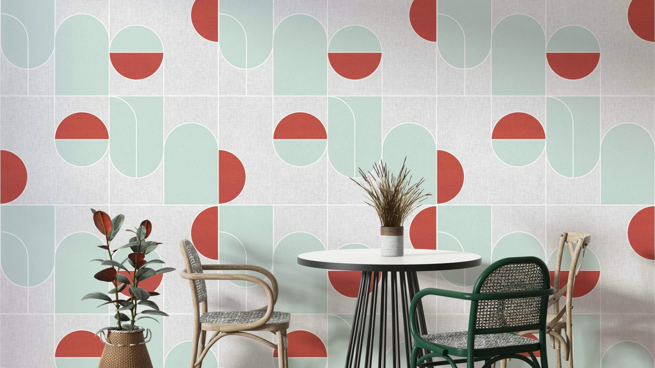 Geometric 07 Wallpaper with layered abstract shapes

