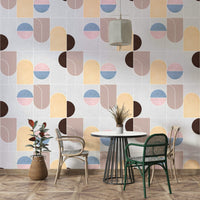 Wallpaper featuring minimalist geometry in neutral modern tones

