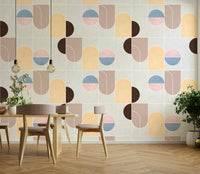 Office wall covered in Geometric 08 pattern wallpaper

