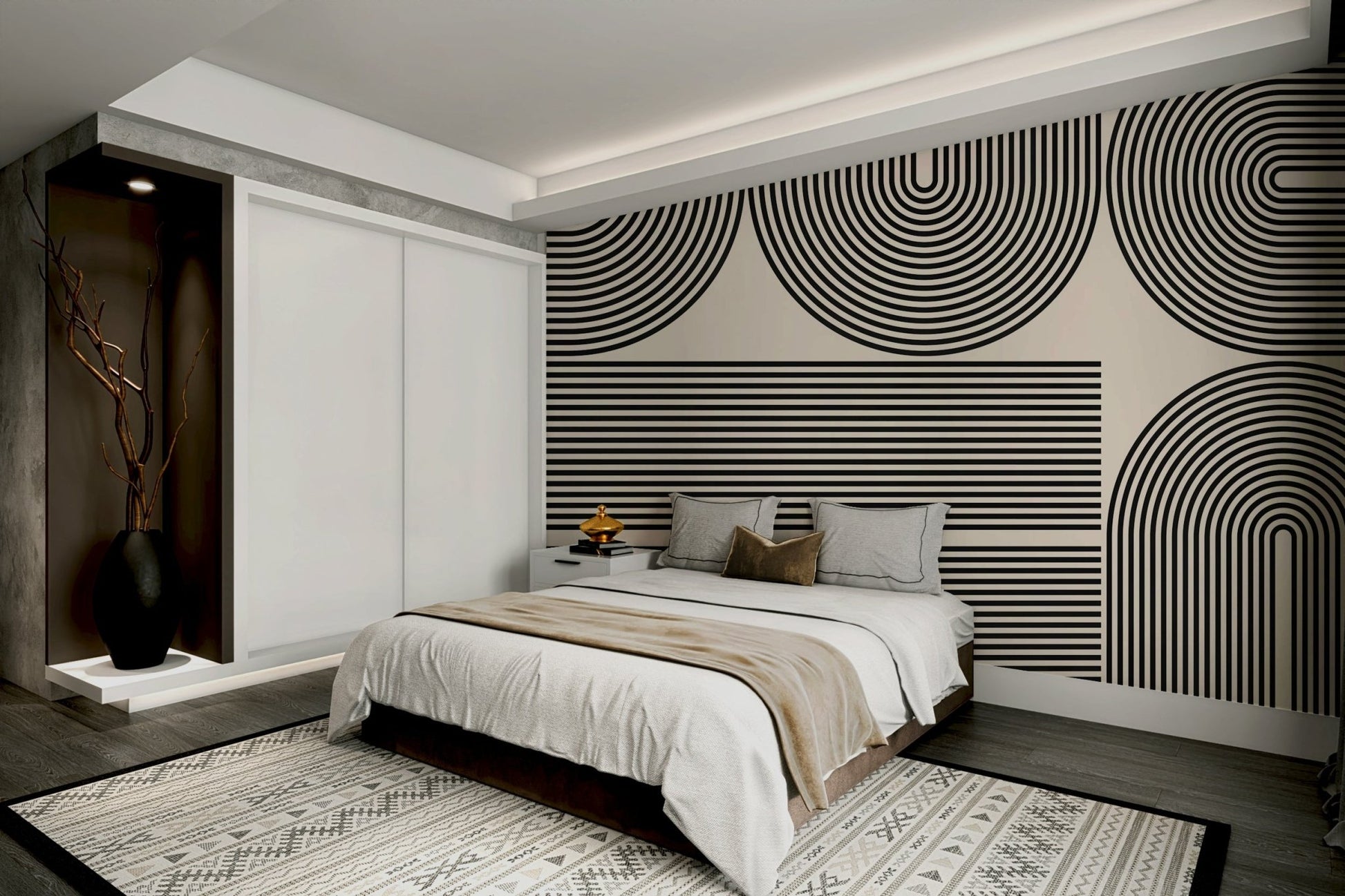 The high-resolution print captures fine details of the lines and color gradients.

