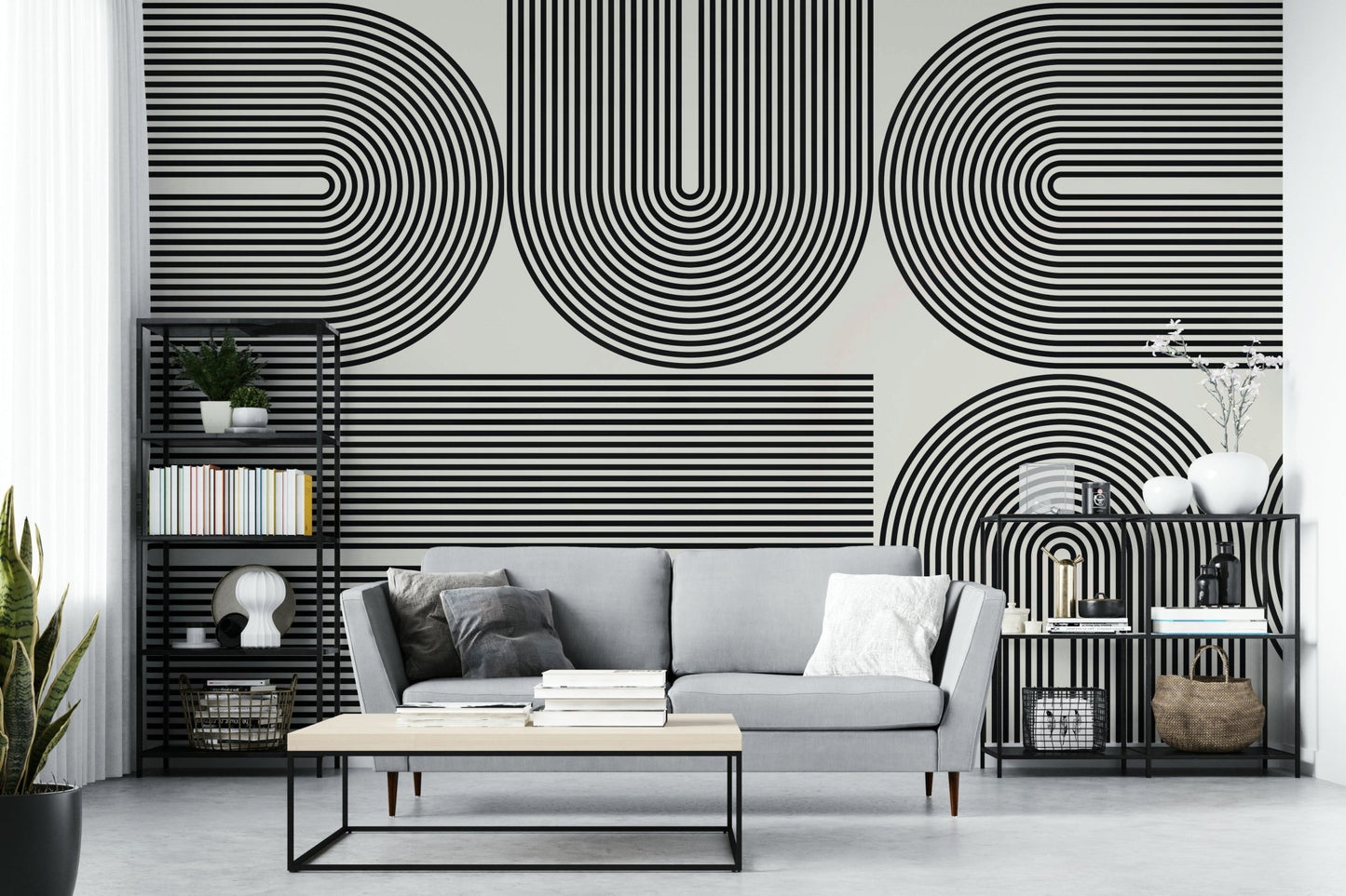 The style is modern and has a peaceful, architectural feel.

