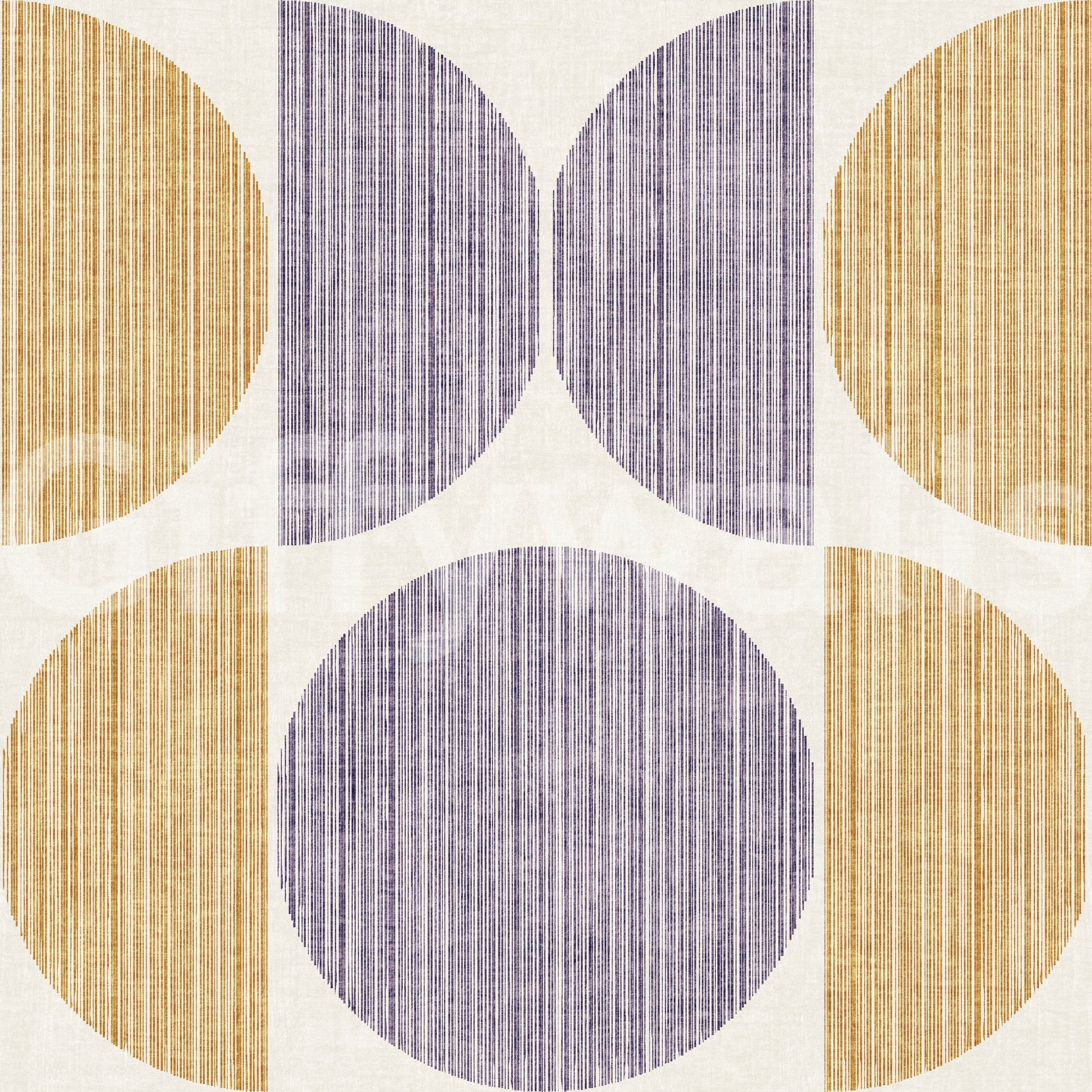 A high-quality yellow purple circle wall mural for walls.

