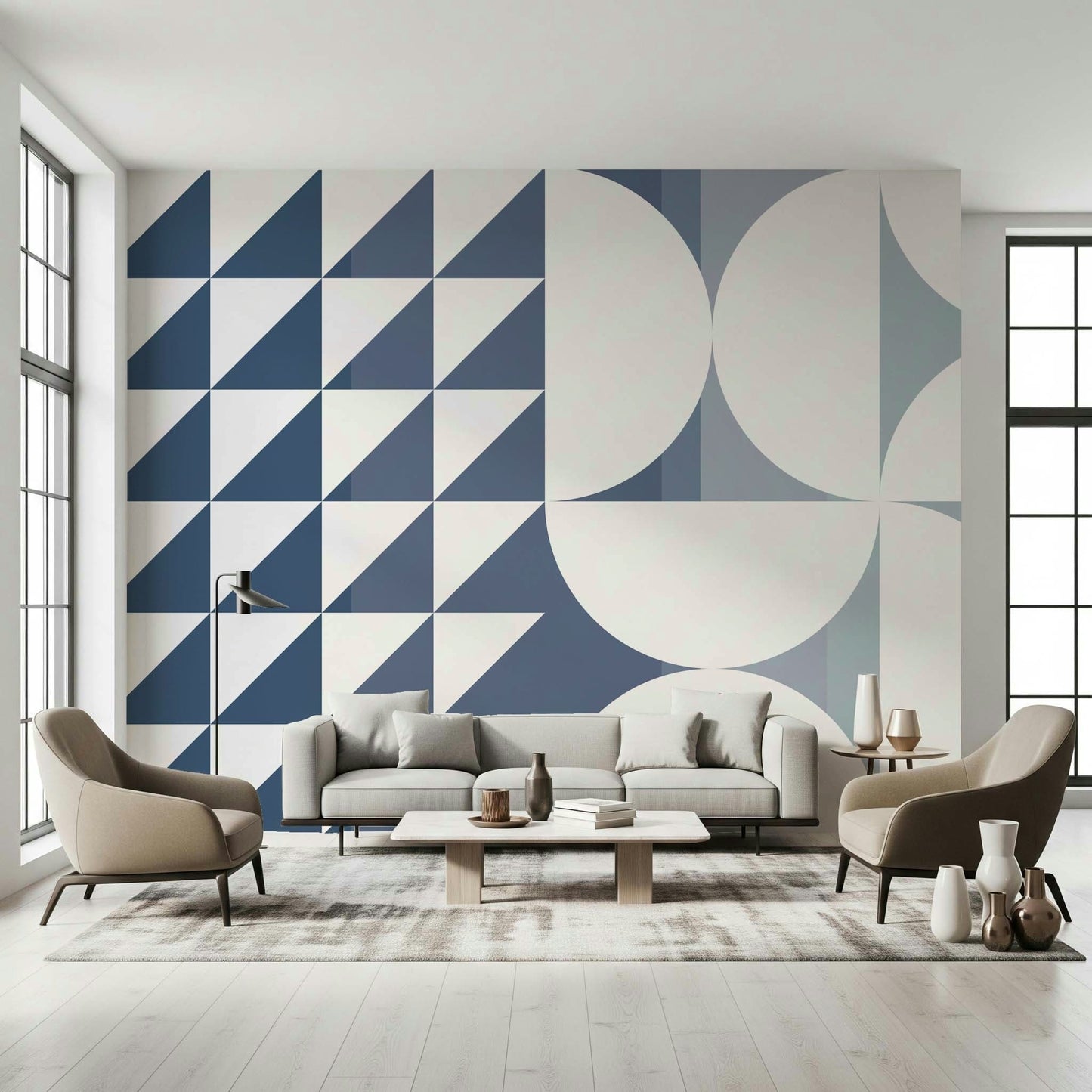 Fresque murale décalage symétrique