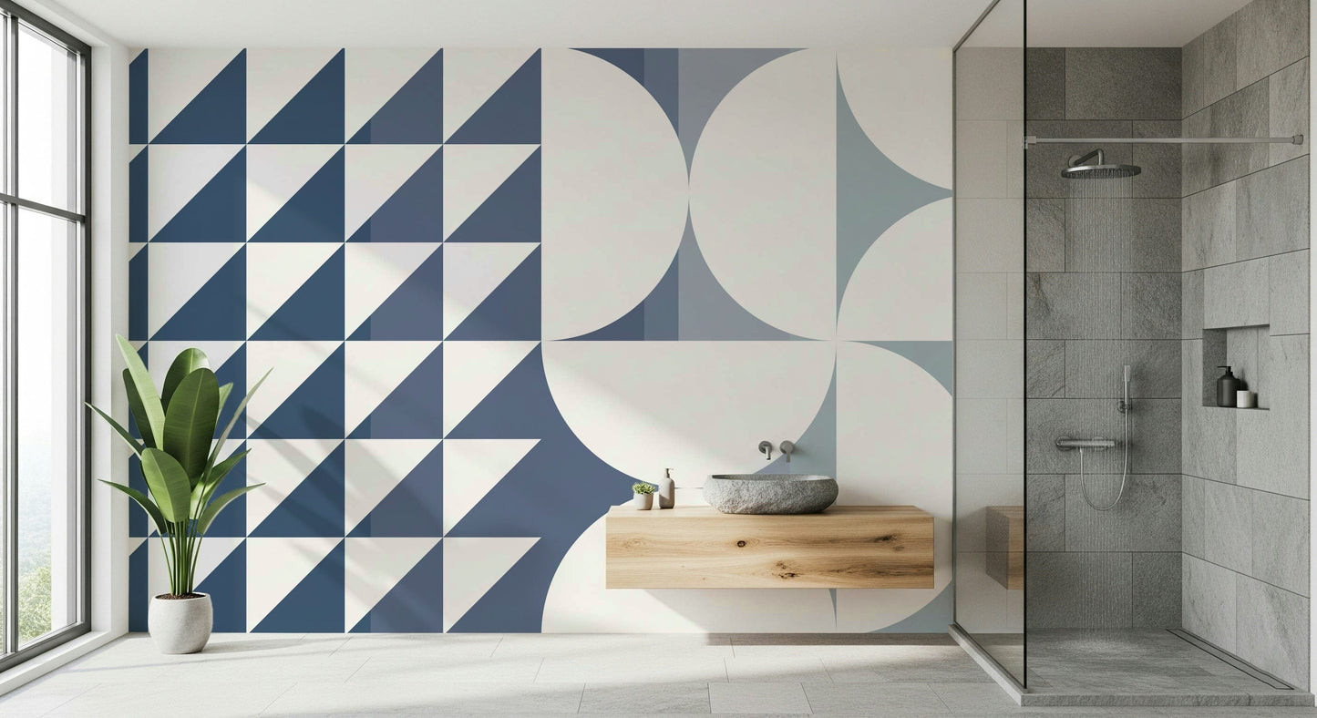 Fresque murale décalage symétrique