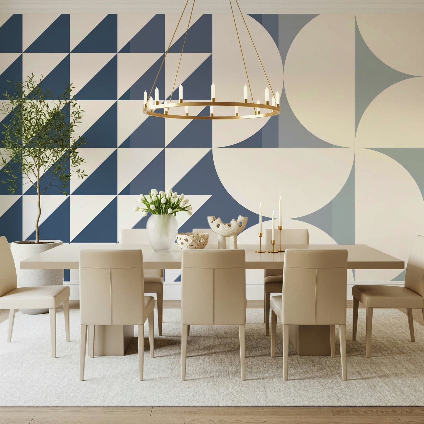 Fresque murale décalage symétrique