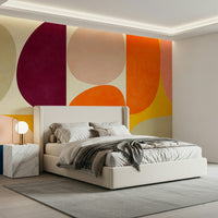 An artistic minimalist form mural for home decor.