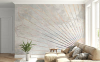 A calming modern pattern wallpaper mural that defines a space.