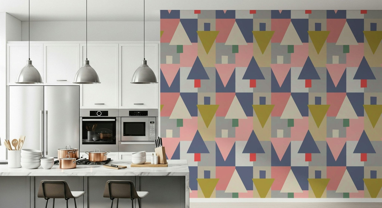 Geometric Forest Harmony Wallpaper⁠