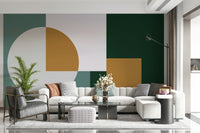 Designer wall finish Stylish geometric wall mural. Rich colors.