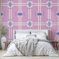 Interconnected squares or lines.

