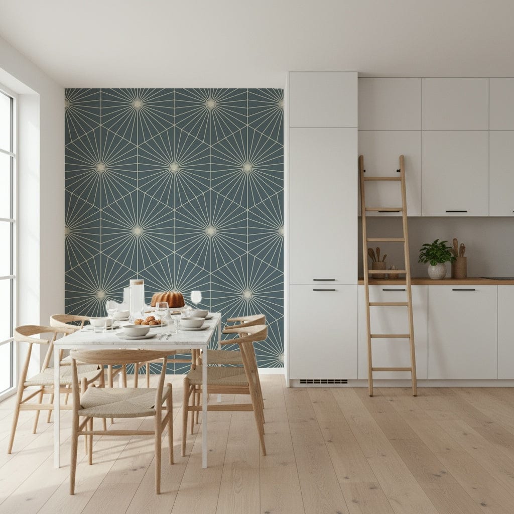 Striking Art Deco inspired Radiance mural showcasing linear artistry.