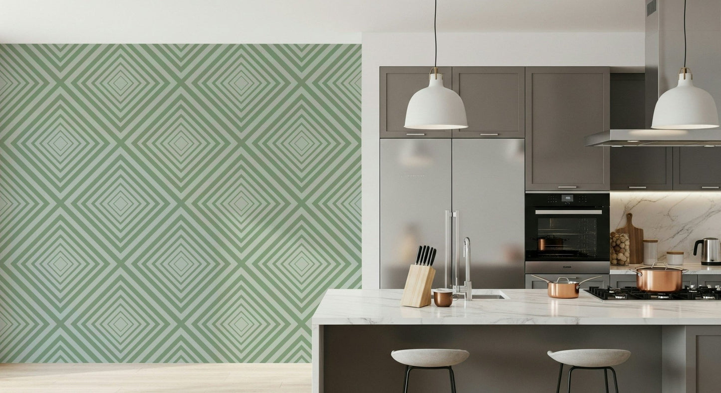 Geometric striking chevron lines wallpaper accent modern home decor.