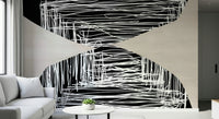 An artistic chaotic form mural for home decor.